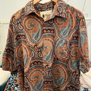 Paisley short sleeved button down
